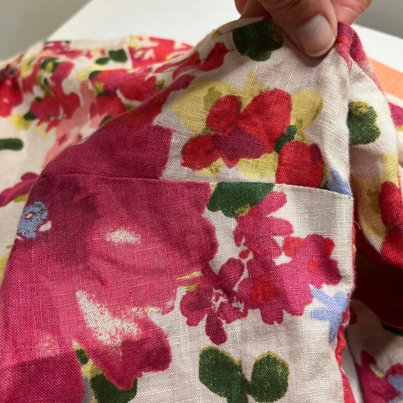 Charter Club 100% Linen Floral Button Down Blouse XL - Picture 2 of 9